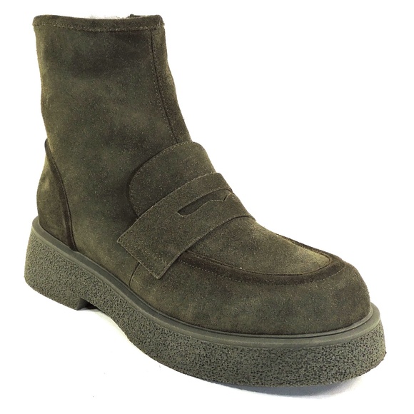LORIBLU 🇮🇹 WOMEN'S GRIN SUEDE COMFORT LAMB FUR WINTER ANKLE BOOTIES - Picture 3 of 7